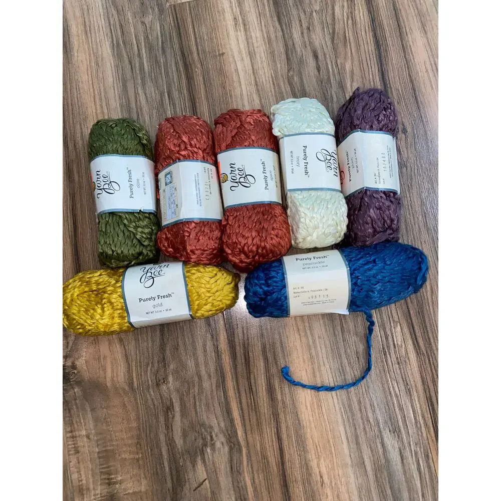 NWT Yarn Bee lyocell discontin Spice Ivory Gold Olive Plum Peacockle lot 7 skins - Picture 1 of 6